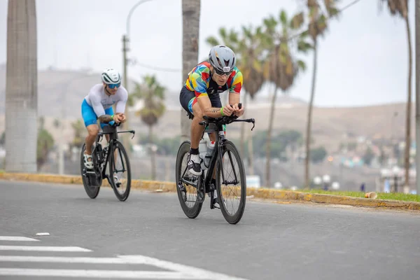 stock image IRONMAN 70.3 LIMA, Athlete competing PERU - APRIL 23, 2023 