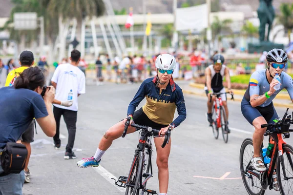 Лима Перу Апреля 2023 Года Спортсмен Участвующий Ironman Перу — стоковое фото