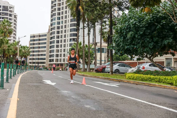Atleta Competindo Maratona Lima 42K Maio 2023 — Fotografia de Stock