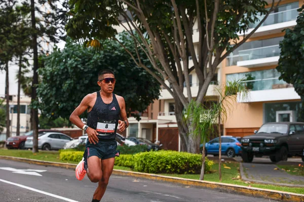 Atleta Competindo Maratona Lima 42K Maio 2023 — Fotografia de Stock