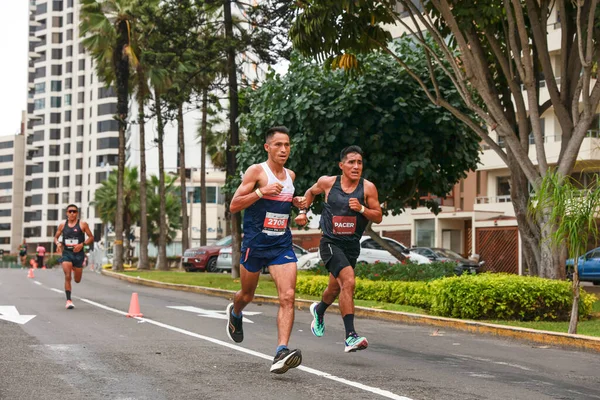 stock image Athlete competing in the Lima 42k marathon, May 21, 2023