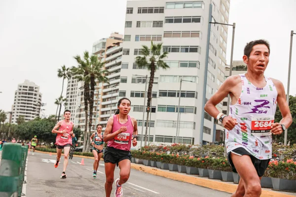Atleta Competindo Maratona Lima 42K Maio 2023 Peru — Fotografia de Stock
