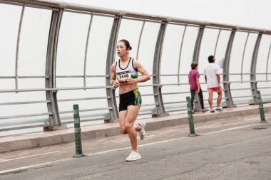 Lima, Peru - 21 Mayıs 2023: Lima Maratonu 42K 2023 'te koşan sporcular