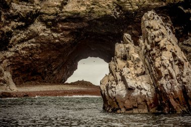 Peru Paracas denizinin güzel manzarası