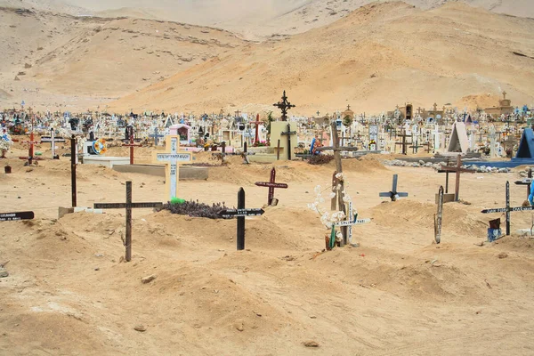 Вид Пагорба Кладовищі Горах Мертвого Моря Каміння Вкрите Білими Камінцями — стокове фото