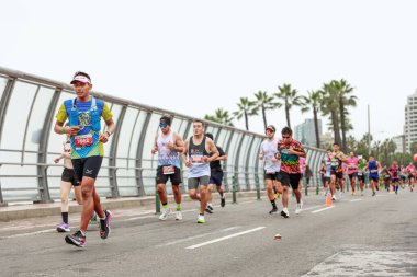 Lima 42k Maratonu. 21 Mayıs 2023 'te yarışan sporcu