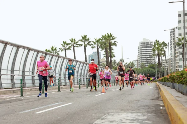 Lima 42k Maratonu. 21 Mayıs 2023 'te yarışan sporcu