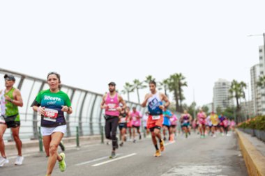 Lima, Peru - 21 Mayıs 2023: Lima Maratonu 42K 2023.