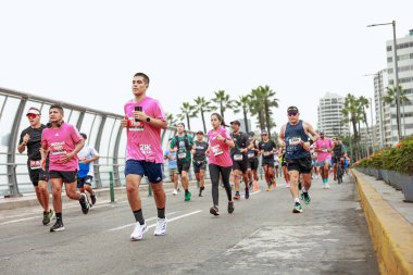 Lima, Peru - 21 Mayıs 2023: Lima Maratonu 42K 2023.