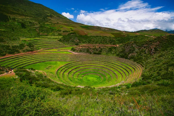 Centro Arqueológico Moray Cusco Perú Vista Los Incas Valle Sagrado — Foto de Stock