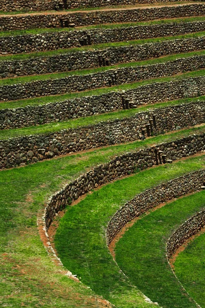 Zelené Pole Horách Archeologické Centrum Moray Cusco Peru — Stock fotografie