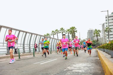 Lima, Peru - 21 Mayıs 2023: Lima Maratonu 42K 2023.