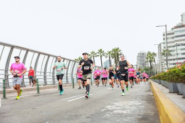 Lima, Peru - 21 Mayıs 2023: Lima Maratonu 42K 2023.