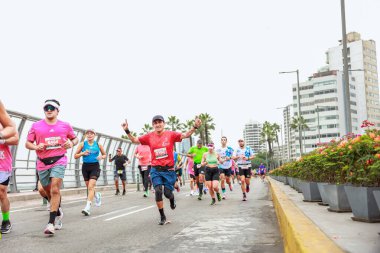 Lima, Peru - 21 Mayıs 2023: Lima Maratonu 42K 2023.