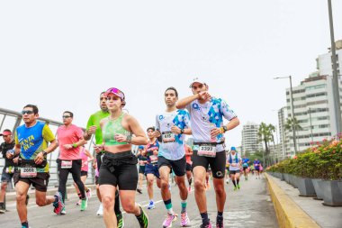 Lima, Peru - 21 Mayıs 2023: Lima Maratonu 42K 2023.