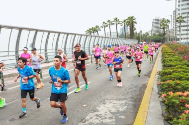 Lima, Peru - 21 Mayıs 2023: Lima Maratonu 42K 2023.