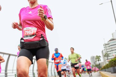 Lima, Peru - 21 Mayıs 2023: Lima Maratonu 42K 2023.