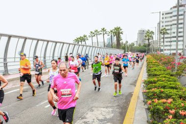 Lima, Peru - 21 Mayıs 2023: Lima Maratonu 42K 2023.