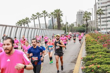 Lima, Peru - 21 Mayıs 2023: Lima Maratonu 42K 2023.