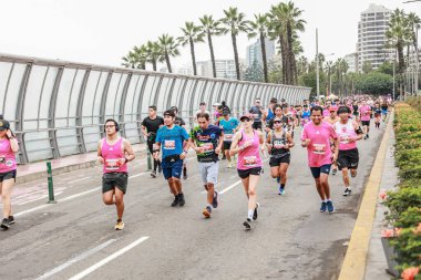 Lima, Peru - 21 Mayıs 2023: Lima Maratonu 42K 2023.