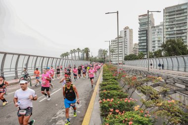 Lima, Peru - 21 Mayıs 2023: Lima Maratonu 42K 2023.