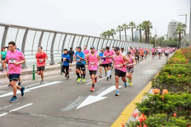 Lima, Peru - 21 Mayıs 2023: Lima Maratonu 42K 2023.