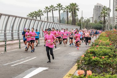 Lima, Peru - 21 Mayıs 2023: Lima Maratonu 42K 2023.