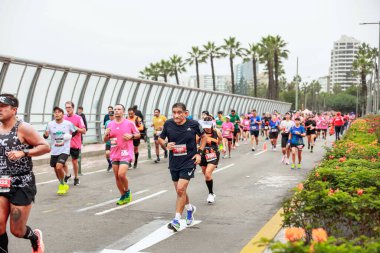 Lima, Peru - 21 Mayıs 2023: Lima Maratonu 42K 2023.
