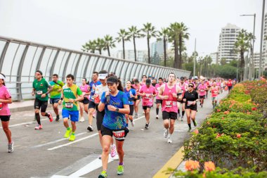 Lima, Peru - 21 Mayıs 2023: Lima Maratonu 42K 2023.