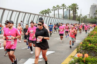 Lima, Peru - 21 Mayıs 2023: Lima Maratonu 42K 2023.
