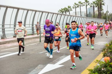 Lima, Peru - 21 Mayıs 2023: Lima Maratonu 42K 2023.