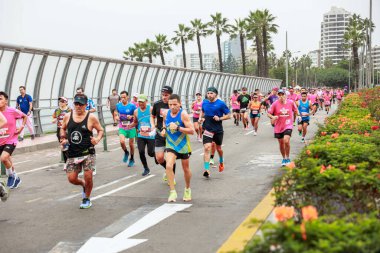 Lima, Peru - 21 Mayıs 2023: Lima Maratonu 42K 2023.