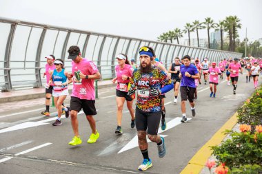 Lima, Peru - 21 Mayıs 2023: Lima Maratonu 42K 2023.