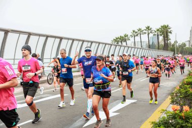 Lima, Peru - 21 Mayıs 2023: Lima Maratonu 42K 2023.