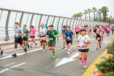 Lima, Peru - 21 Mayıs 2023: Lima Maratonu 42K 2023.