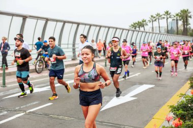 Lima, Peru - 21 Mayıs 2023: Lima Maratonu 42K 2023.