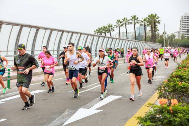 Lima, Peru - 21 Mayıs 2023: Lima Maratonu 42K 2023