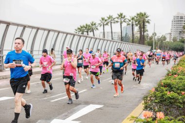 Lima, Peru - 21 Mayıs 2023: Lima Maratonu 42K 2023