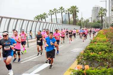 Lima, Peru - 21 Mayıs 2023: Lima Maratonu 42K 2023