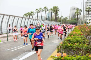 Lima, Peru - 21 Mayıs 2023: Lima Maratonu 42K 2023