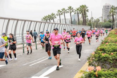 Lima, Peru - 21 Mayıs 2023: Lima Maratonu 42K 2023