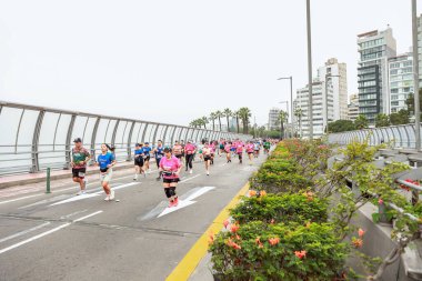 Lima, Peru - 21 Mayıs 2023: Lima Maratonu 42K 2023