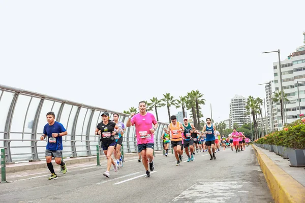 stock image Lima, Peru - May 21, 2023: Athletes compete in the Lima Marathon 42K 2023.