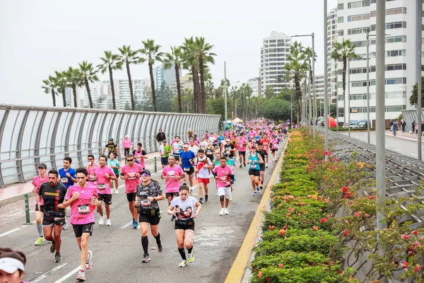 stock image Lima, Peru - May 21, 2023: Athletes compete in the Lima Marathon 42K 2023