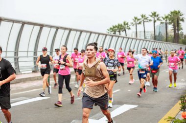 Lima, Peru - 21 Mayıs 2023: Lima Maratonu 42K 2023