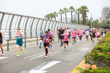 Lima, Peru - 21 Mayıs 2023: Lima Maratonu 42K 2023