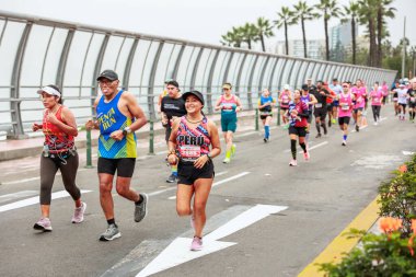 Lima, Peru - 21 Mayıs 2023: Lima Maratonu 42K 2023