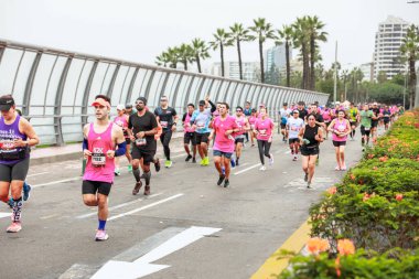 Lima, Peru - 21 Mayıs 2023: Lima Maratonu 42K 2023