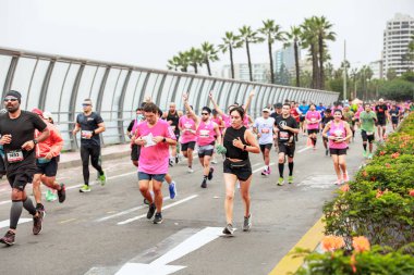 Lima, Peru - 21 Mayıs 2023: Lima Maratonu 42K 2023