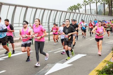 Lima, Peru - 21 Mayıs 2023: Lima Maratonu 42K 2023